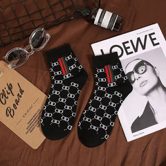 Men's Mid-Calf Socks - Breathable, Anti-Odor, Retro Style