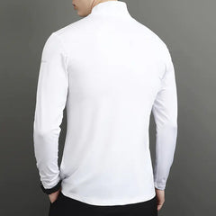 Men's Casual Polo Long Sleeve Half-Zip Sweatshirt