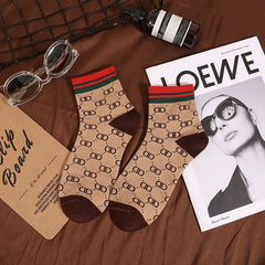 Men's Mid-Calf Socks - Breathable, Anti-Odor, Retro Style